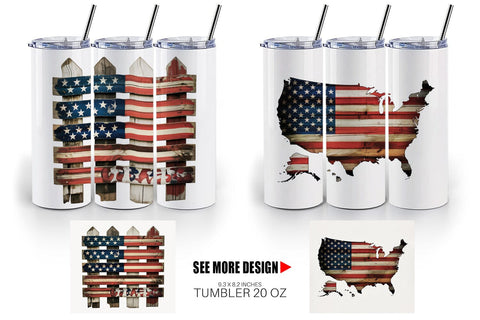 Tumbler Rustic 4th of July Sublimation artnoy 