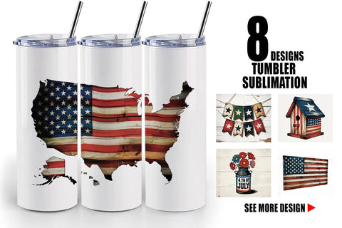 Tumbler Rustic 4th of July Sublimation artnoy 