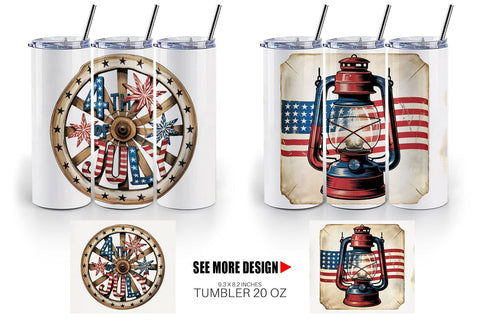 Tumbler Rustic 4th of July Sublimation artnoy 