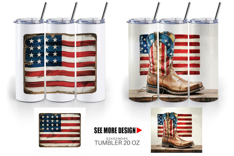 Tumbler Rustic 4th of July Sublimation artnoy 