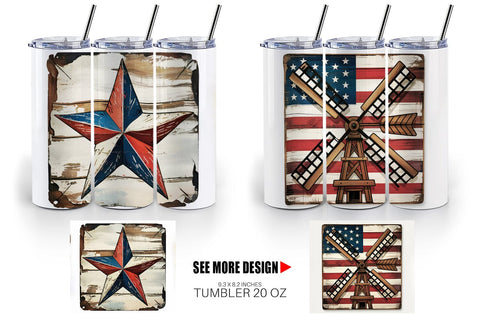 Tumbler Rustic 4th of July Sublimation artnoy 