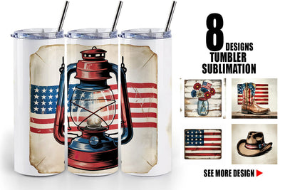 Tumbler Rustic 4th of July Sublimation artnoy 