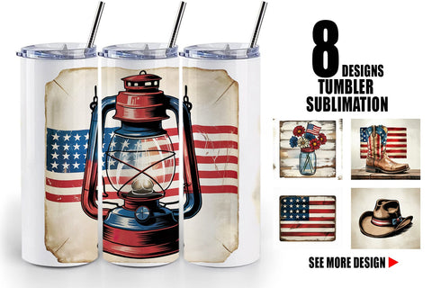 Tumbler Rustic 4th of July Sublimation artnoy 