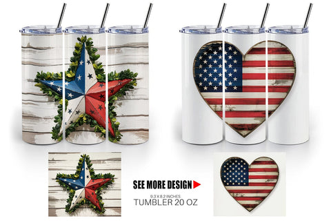 Tumbler Rustic 4th of July Sublimation artnoy 