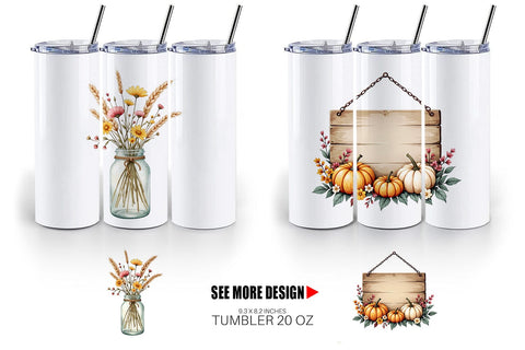 Tumbler Rustic Autumn Charm Sublimation artnoy 
