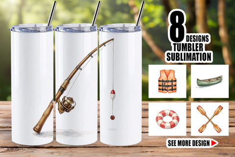 Tumbler Rustic Lake Adventure Watercolor Sublimation artnoy 