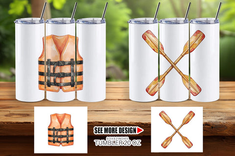 Tumbler Rustic Lake Adventure Watercolor Sublimation artnoy 