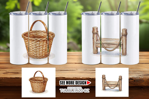Tumbler Rustic Lake Adventure Watercolor Sublimation artnoy 