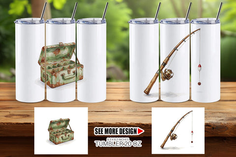 Tumbler Rustic Lake Adventure Watercolor Sublimation artnoy 