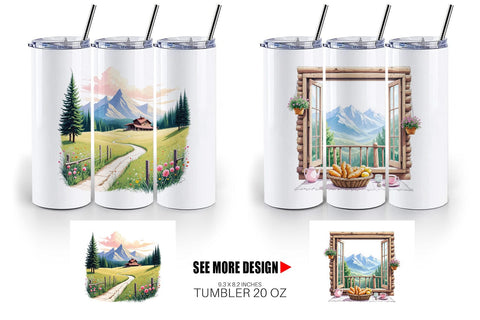 Tumbler Rustic Mountain Escape Sublimation artnoy 