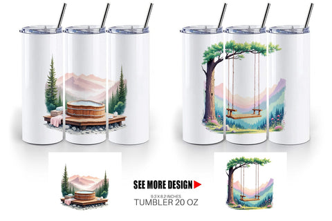 Tumbler Rustic Mountain Escape Sublimation artnoy 
