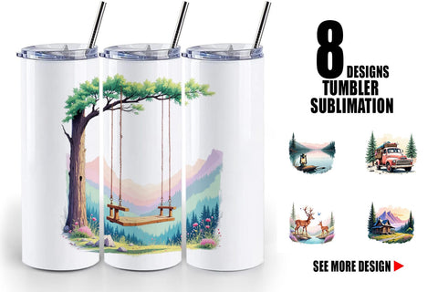 Tumbler Rustic Mountain Escape Sublimation artnoy 
