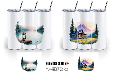 Tumbler Rustic Mountain Escape Sublimation artnoy 