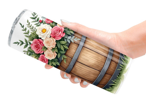 Tumbler Rustic Romance Wedding Decor Elements Sublimation artnoy 