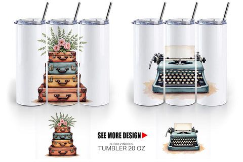 Tumbler Rustic Romance Wedding Decor Elements Sublimation artnoy 