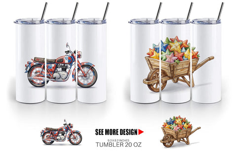 Tumbler Rustic USA Patchwork Vehicle Sublimation artnoy 