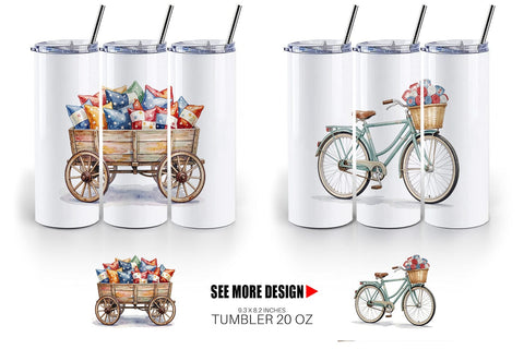 Tumbler Rustic USA Patchwork Vehicle Sublimation artnoy 