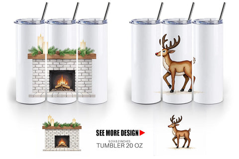 Tumbler Rustic Woodland Christmas Sublimation artnoy 