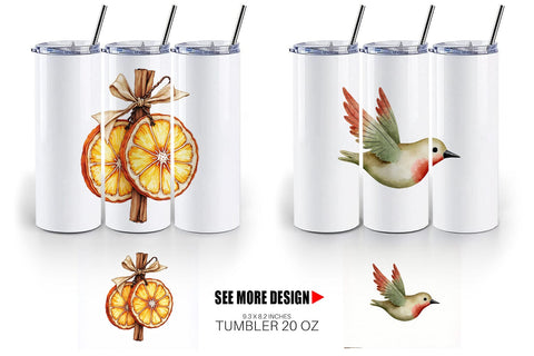 Tumbler Rustic Woodland Christmas Sublimation artnoy 