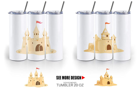 Tumbler Sandcastle Sublimation artnoy 