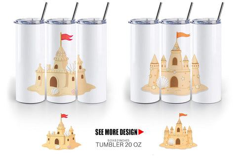 Tumbler Sandcastle Sublimation artnoy 