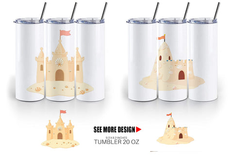 Tumbler Sandcastle Sublimation artnoy 