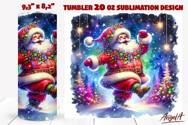 Tumbler Santa Claus, Funny Santa, Christmas tumbler wrap PNG Sublimation Angelina Semenova 
