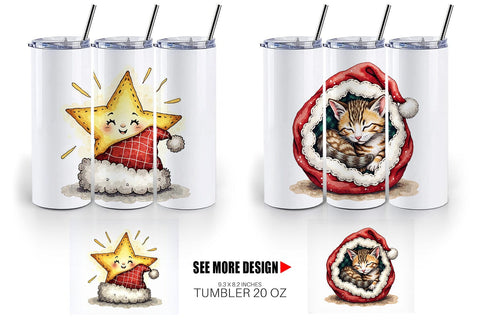 Tumbler Santa Hat Whimsy Sublimation artnoy 