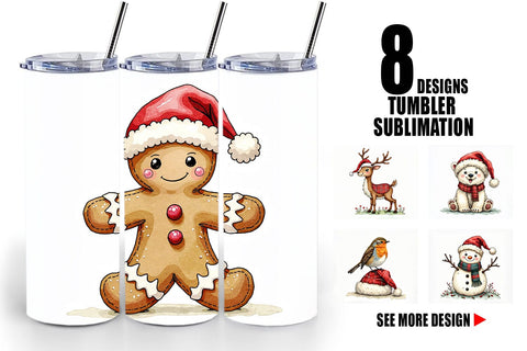 Tumbler Santa Hat Whimsy Sublimation artnoy 