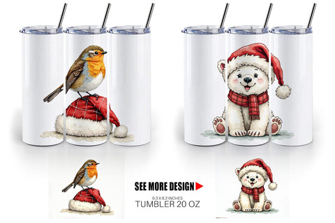 Tumbler Santa Hat Whimsy Sublimation artnoy 