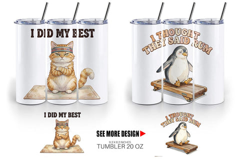Tumbler Sarcastic Anti Fitness Vintage Sublimation artnoy 