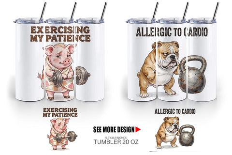 Tumbler Sarcastic Anti Fitness Vintage Sublimation artnoy 