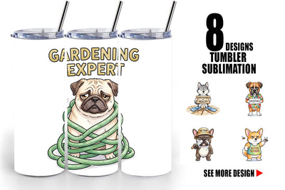 Tumbler Sarcastic Anti Summer Dog Watercolor Sublimation artnoy 