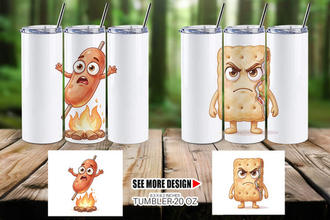 Tumbler Sarcastic Camp Food Watercolor SVG artnoy 