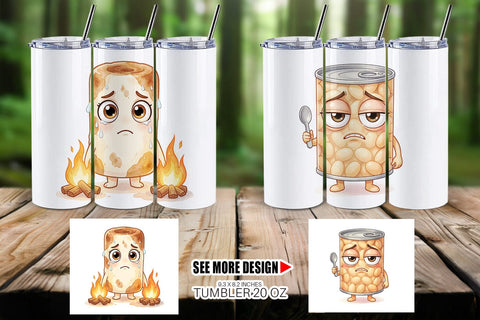 Tumbler Sarcastic Camp Food Watercolor SVG artnoy 