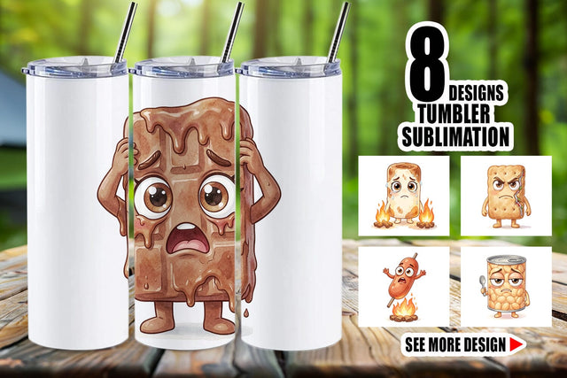 Tumbler Sarcastic Camp Food Watercolor SVG artnoy 