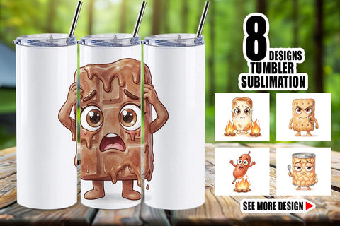 Tumbler Sarcastic Camp Food Watercolor SVG artnoy 