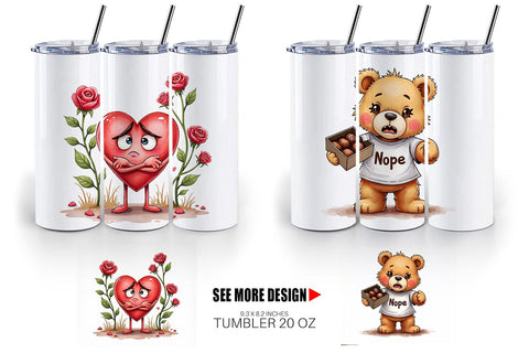 Tumbler Sarcastic Cupid Watercolor Funny Anti-Valentine Sublimation artnoy 