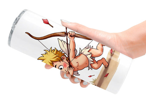 Tumbler Sarcastic Cupid Watercolor Funny Anti-Valentine Sublimation artnoy 