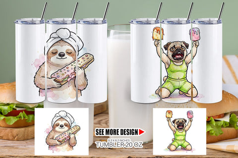 Tumbler Sarcastic Diet Logic Sweet Watercolor Sublimation artnoy 