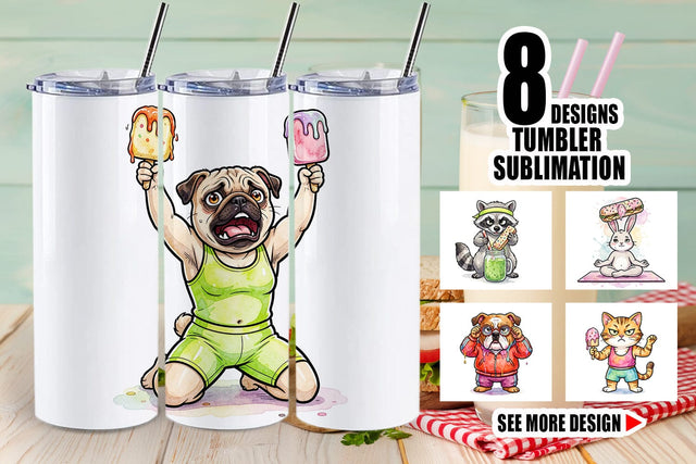 Tumbler Sarcastic Diet Logic Sweet Watercolor Sublimation artnoy 