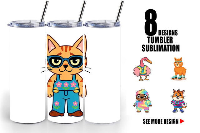 Tumbler Sarcastic Groovy Critters Sublimation artnoy 