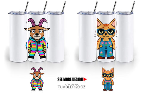 Tumbler Sarcastic Groovy Critters Sublimation artnoy 