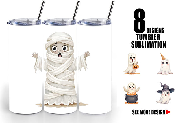 Tumbler Sarcastic Halloween Ghost Sublimation artnoy 