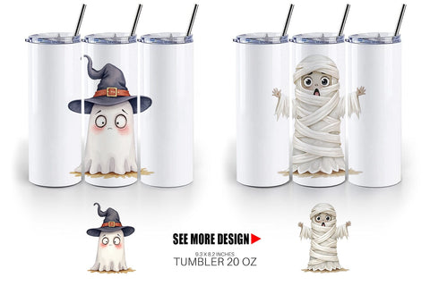 Tumbler Sarcastic Halloween Ghost Sublimation artnoy 