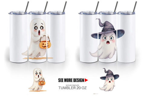 Tumbler Sarcastic Halloween Ghost Sublimation artnoy 