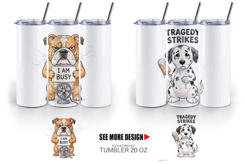 Tumbler Sarcastic Heatwave Dog Watercolor Sublimation artnoy 