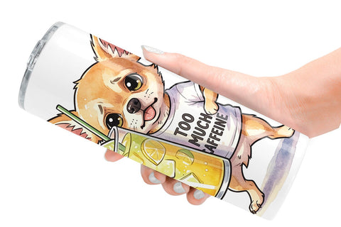 Tumbler Sarcastic Heatwave Dog Watercolor Sublimation artnoy 