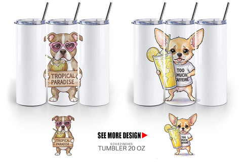 Tumbler Sarcastic Heatwave Dog Watercolor Sublimation artnoy 