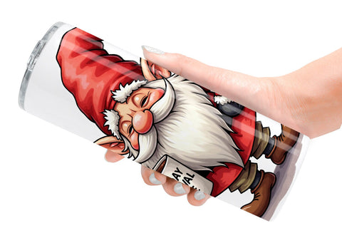 Tumbler Sarcastic Holiday Gnomes Watercolor Sublimation artnoy 